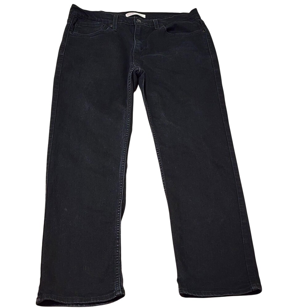 Signature By Levi Strauss & Co Jeans Mens 34x29 Black Straight Denim Stretch